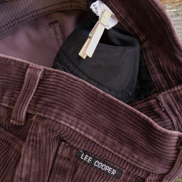Vintage 1970s Lee Cooper Retro 70s High Rise Corduroy Pants Brown Jeans - Picture 6 of 9